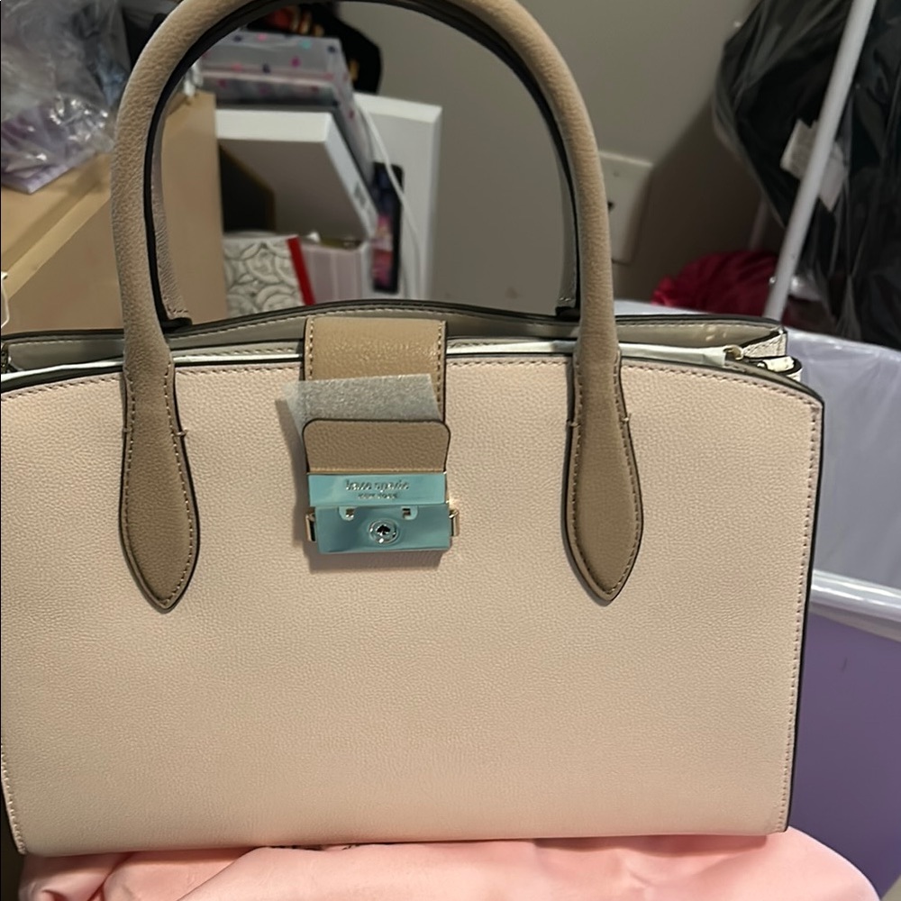 Kate spade Cream and Tan Satchel Bag:NWOT- cross-body strap included